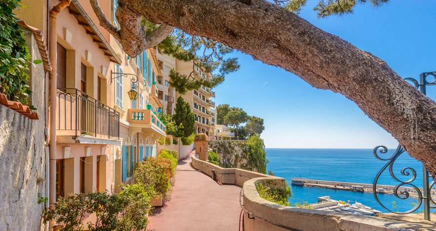 quaint street in Monaco Village