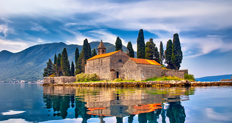 St George Island Kotor Montenegro a port of call on Azamara Onward itinerary